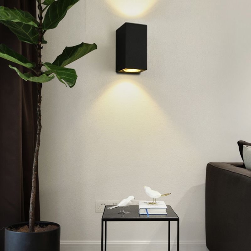 Lámparas negras modernas lámparas aluminio al aire libre 2 luces lámpara de pared de lámpara de pared
