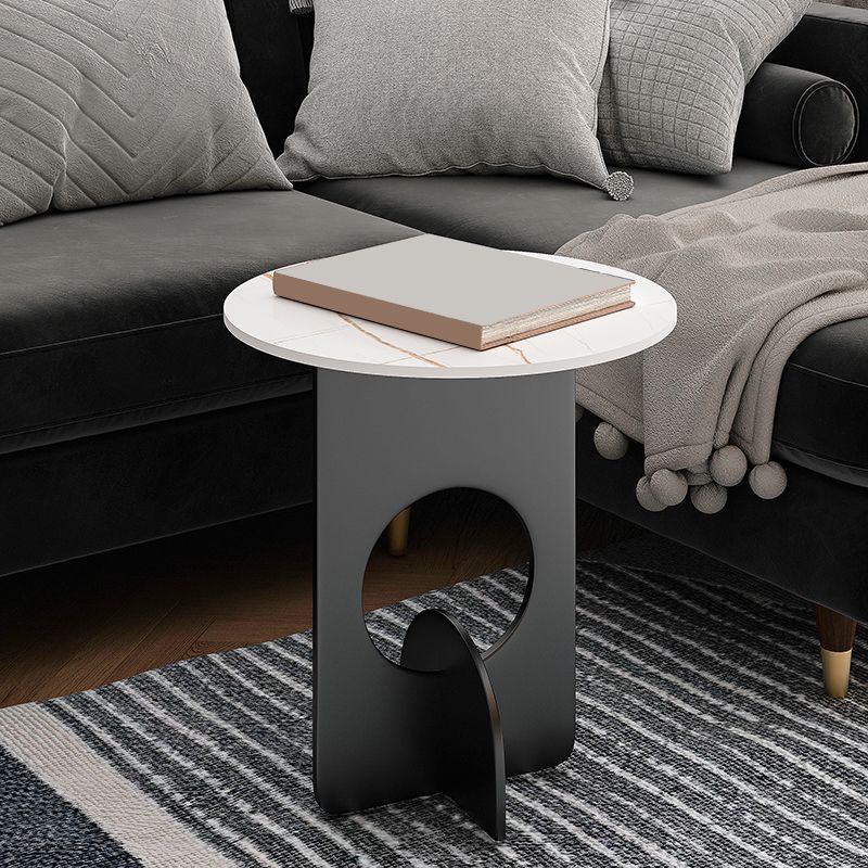 Mid-Century Round Side End Table Metal Abstract End Table for Living Room