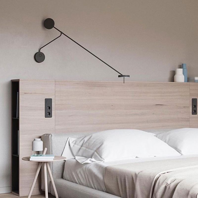 Metal Wall Mounted Sconce Industrial Black Wall Lights for Bedroom