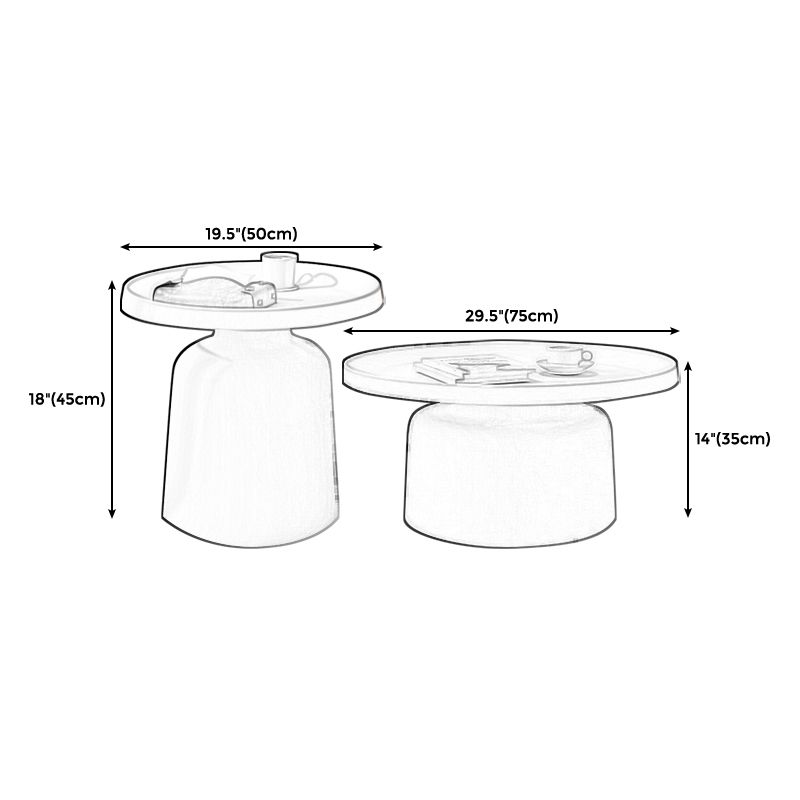 Black/White Pedestal Coffee Table Modern Marble Cocktail Table for Room