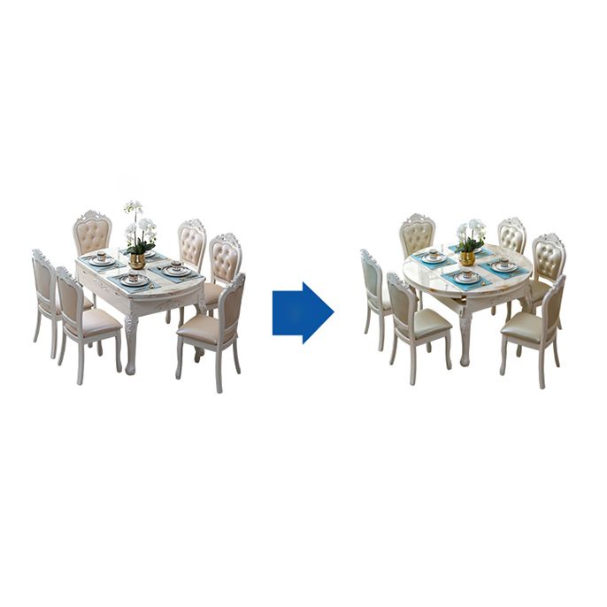 Victorian Dining Room Set Standard Height with Rectangle Top 4 Legs Base Dining Furniture