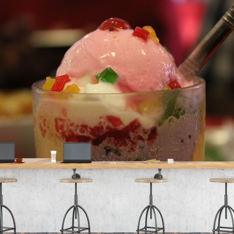 Customized Modern Ice Cream Mural Wallpaper Commerce Shop Water Resistant