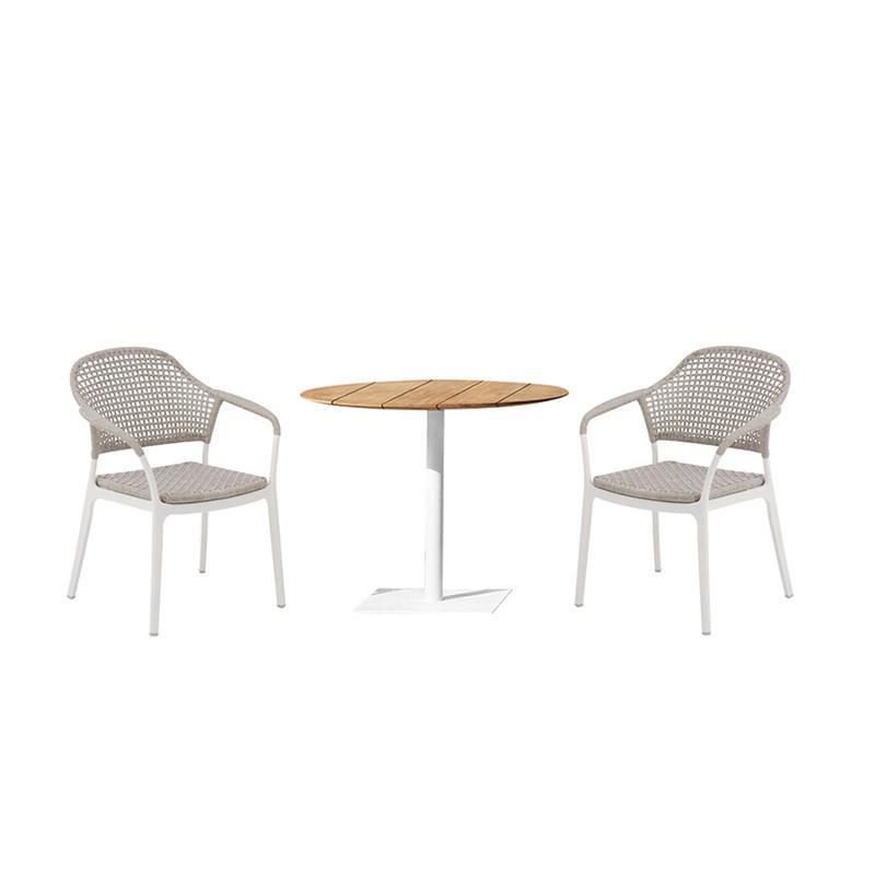 Modern Style 1/3/5/6 Pieces Dining Metal Set Stone Dining Table Set for Outdoor