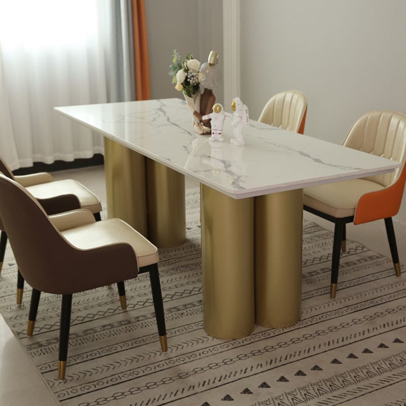 Metal Traditional Luxury Rectangle Indoor Table Sintered Stone Table for Home