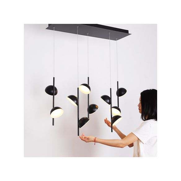 Postmodern Dome Pendse Light Metal 6/10 Luces de techo negro/blanco Luz para comedor con luz cálida/blanca