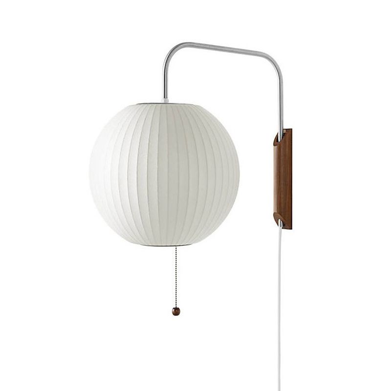 Wood Geometric Wall Sconce Lights Modern Style 1 Light Wall Mounted Lamp in White