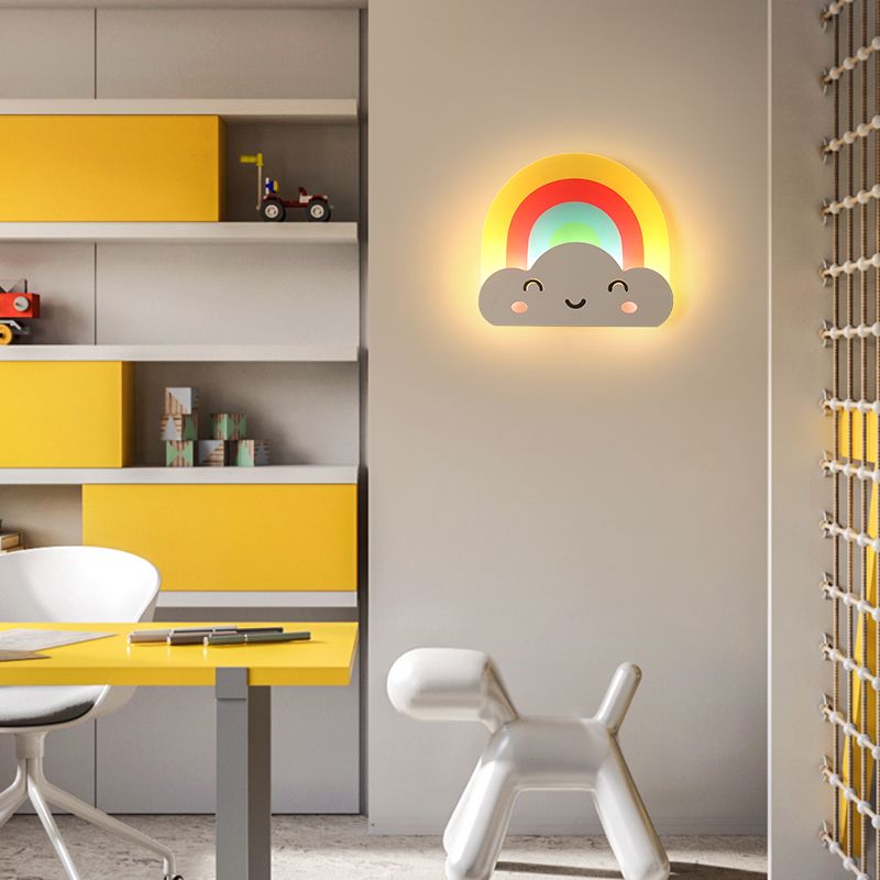 1 Mur géométrique léger style enfant Style en métal Moup Mont luminaire pour la chambre pour enfants