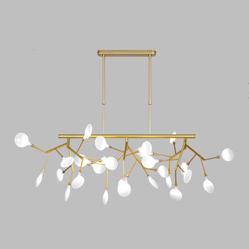 Firewcord Shape Island Lights Modern Style Acrylic Metal Chandelier Lights For Dining Room