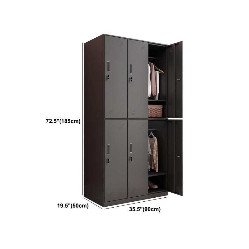 Black Metal Wardrobe Cabinet Contemporary Hinged Wardrobe Armoire