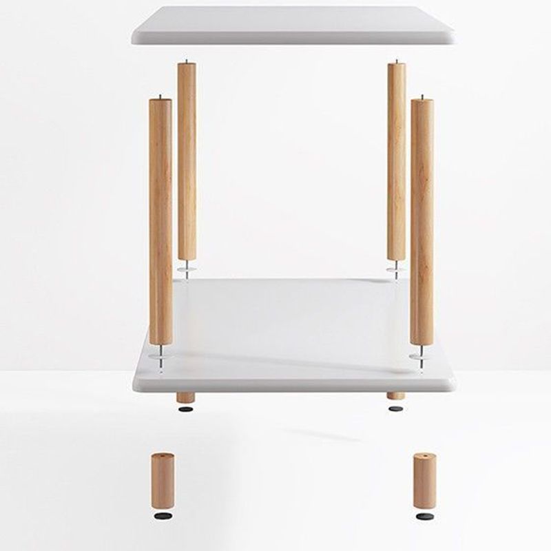 Modern Style Side End Snack Table Wooden with Storage End Table