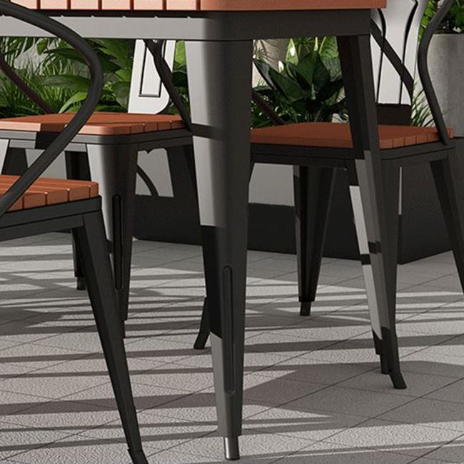 Contemporary Rectangle Table Set 1/2/3/5/7 Pieces Dining Set with Metal Chairs