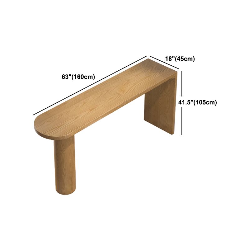 Specialty Solid Wood Bar Table Double Pedestal Bar Height Pub Table in Natural