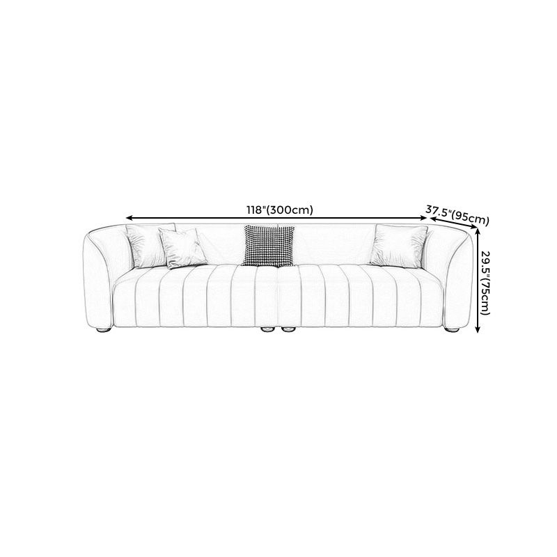 Beige Faux Leather Straight Arm Sofa/Sectional with Stain-Resistant and Wear-Resisting
