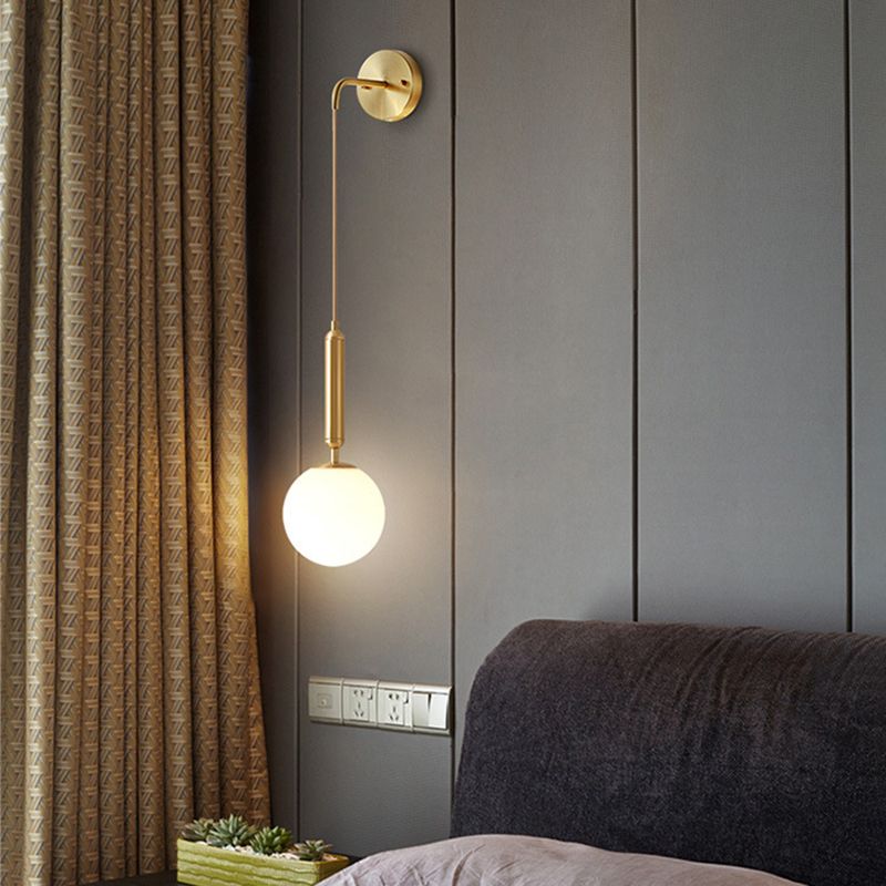 Sphere Shape Glass Wall Light Fixture Modern Style Wall Lamp for Dining Room