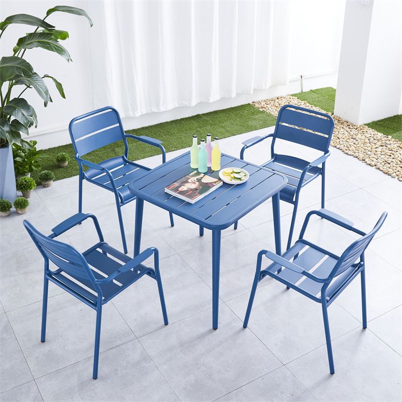 Metal Modern Bistro Table Set 1/4/5 Pcs Metallic Finish Bistro Set