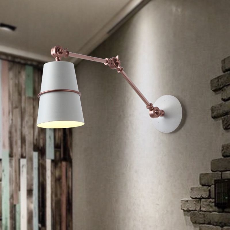 Nordic Metal Wall Light Bucket Shape Adjustable Wall Sconce for Living Room