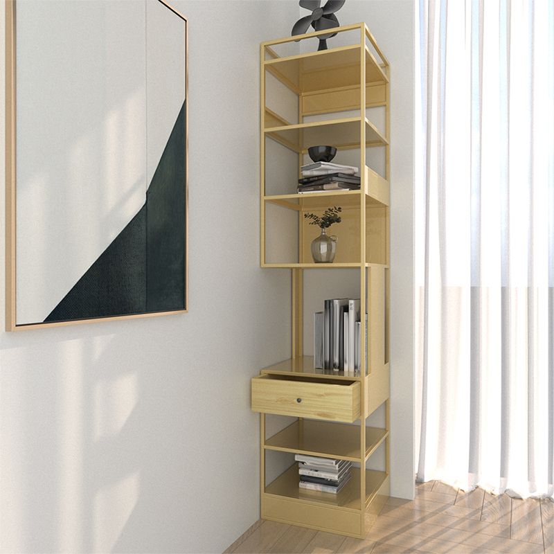 Iron Industrial Corner Bücherregal Offene vertikale Bücherregal mit Schublade