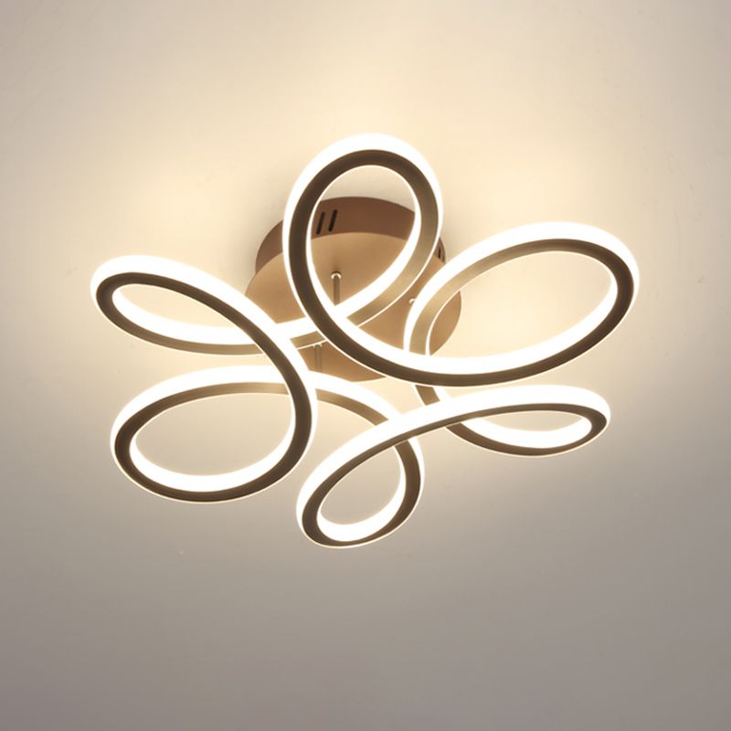 Modern bloeiende acrylplafondlamp LED LED VLOK Mount Ingebouwde verlichting in goud/koffie voor slaapkamer, warm/wit licht