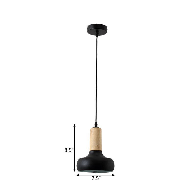 Suspension en forme d'urne en fer PENSANT NORDIC STYLE 1 FINIE NOIR LEIL
