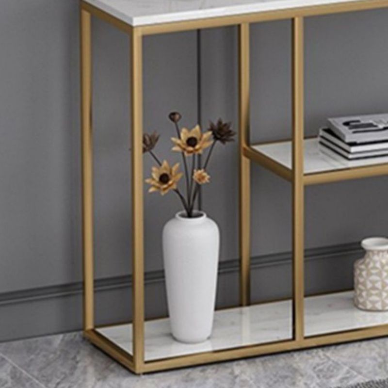 11.8" W Rectangle End Table Storage Slate Glam Console Table