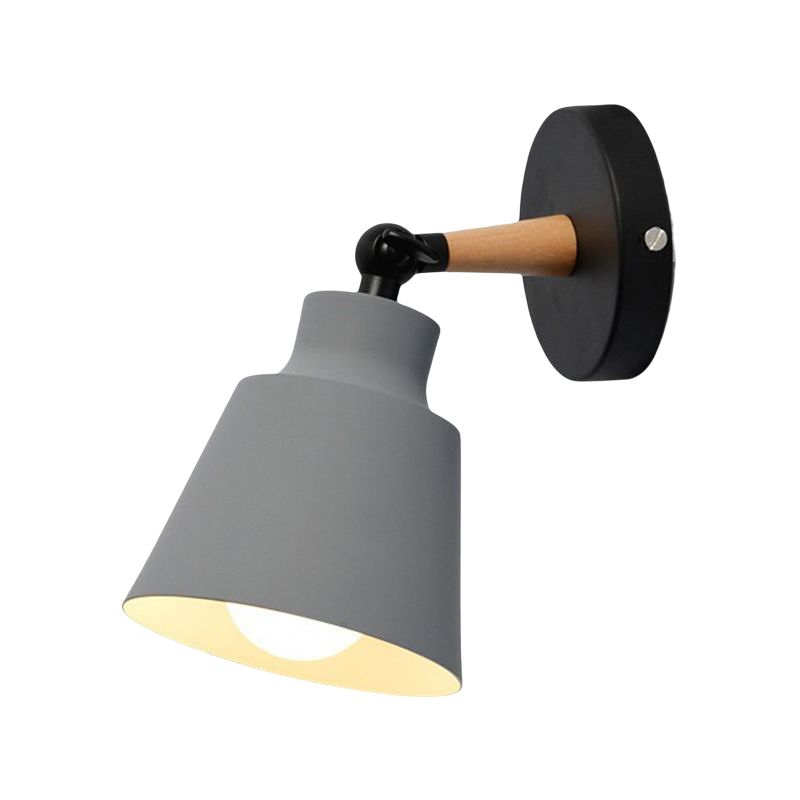 Modernism Metal Wall Light Polish Finish Wood Lighting for Room