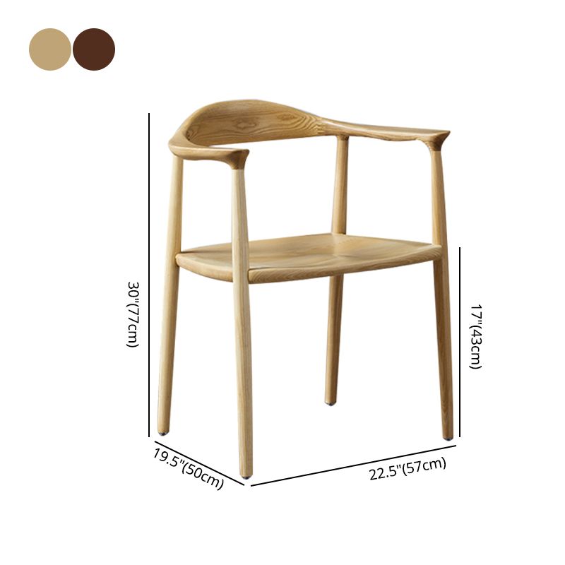 Sillas de comedor con brazo de fresno tradicional, sillones caseros con parte trasera abierta de madera maciza