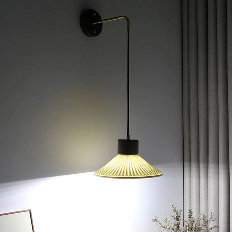 Nordic Wall Light Fixture Geometric Wooden Wall Light Sconce for Bedroom