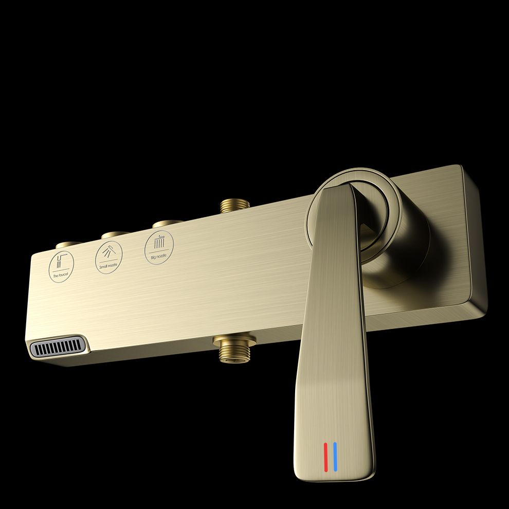 Shower System Trim Lever Hand Square Massage Jet Shower Combo