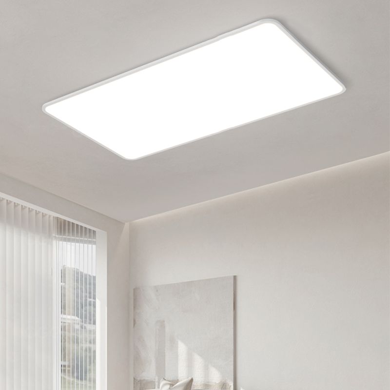 Metal Geometric Flush Mount Lamp Modern Flush Ceiling Light Fixture in White