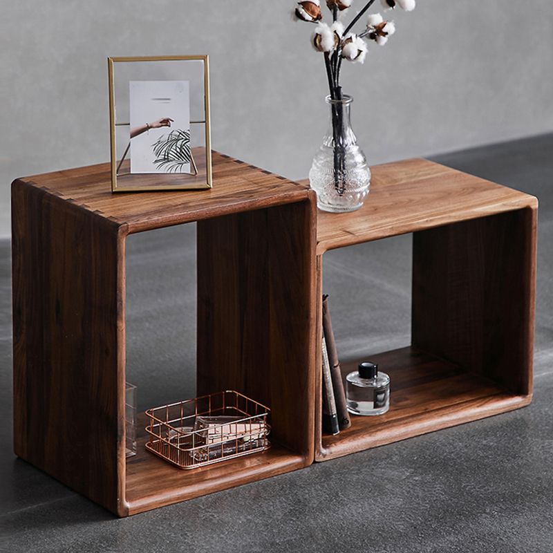 Contemporary Open Back Bookcase Solid Wood Cube Bookshelf for Office