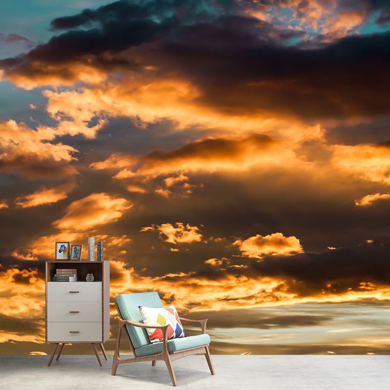 Cloudy Sky Mural Wallpaper Flower Wall Decor for Bedroom Living Room Bedroom