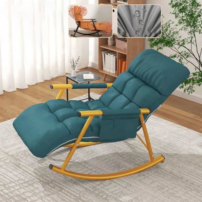 Single Rocker Chair Cotton Iron Base Lazy Chair for Living Room