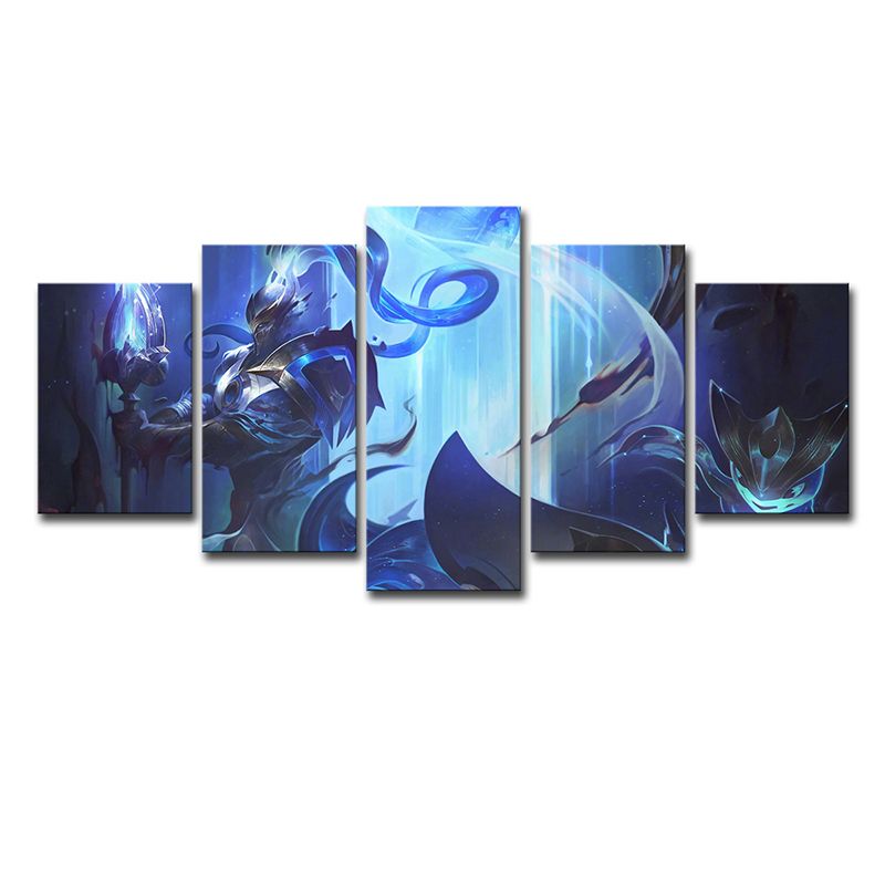 League of Legends Character Art Print Multi-Piece Kid Boys Room Wall Decor in Blue