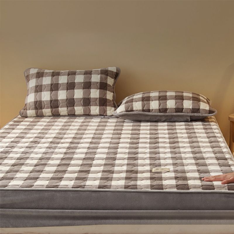 Flannel Fitted Sheet 1-Piece Fade Resistant Breathable Fitted Sheet