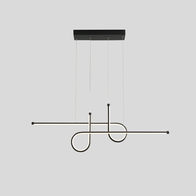 Modern Simplicity LED Island Light Linear 2-Light Pendant Light with Silicone Shade