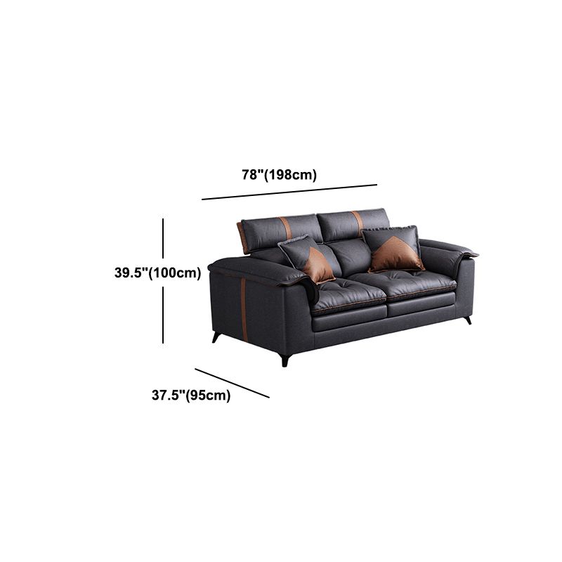 Pillow Top Arm Sectional Sofa 37.4"High Fabric Adjustable Cushion Back Sofa