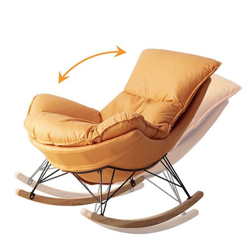 Contemporary Rocking Chair Cotton Upholstered Tufted Tear Resistant Baby Rocking Chair