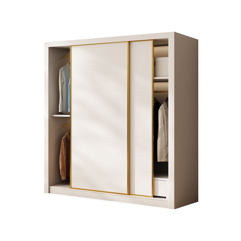 Modern Wardrobe Armoire with Garment Rod Wood Wardrobe Cabinet
