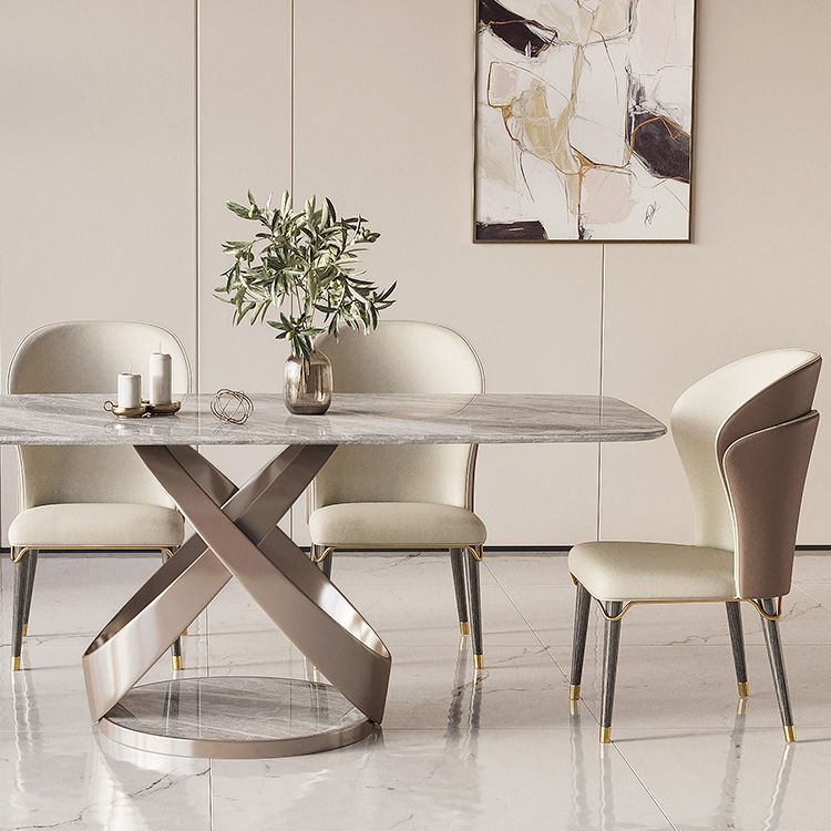 Glam Style Rectangle Sintered Stone Dining Set 1/4/5/7 Pieces Dining Set