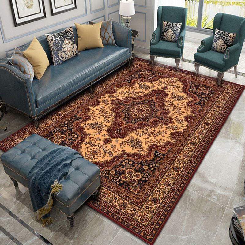 Tappeto di stampa damask marocchina multicolore in polipropilene tappeto resistente alle macchie resistenti a tappeto anti-slip per arredamento per la casa