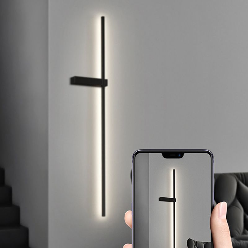 1 Light Linear Wall Mounted Lamps Modern Style Metal Wall Sconces