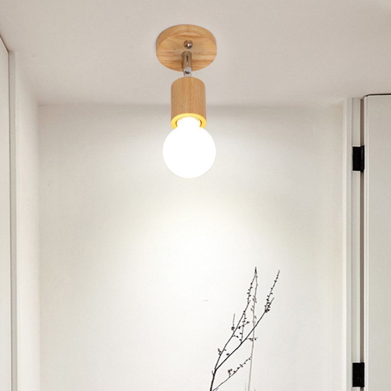 Geometrisch gevormde railverlichting Minimalistisch houten restaurant Semi-inbouwlichtarmatuur