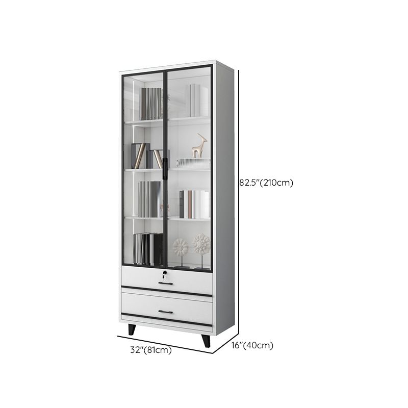 Contemporary Bookcase Closed Back Engineered Wood Bookshelf for Bedroom