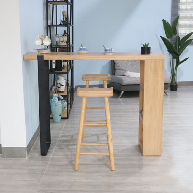 Industrial Bar Table Set 1/3 Pieces Rectangle Solid Wood Pub Dining Set