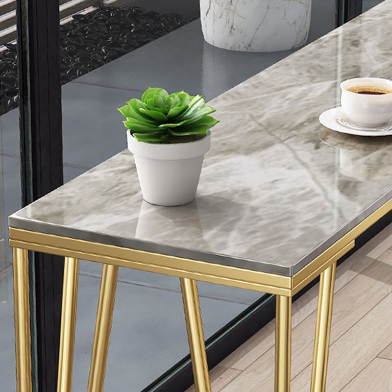 41.3-inch Marble Top Table Modern Style Bistro Pub Table with Four Legs