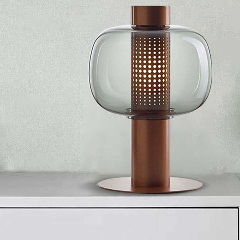Modern Creative Table Lamp Lacquered Iron Indoor Table Lamps with Glass Shade