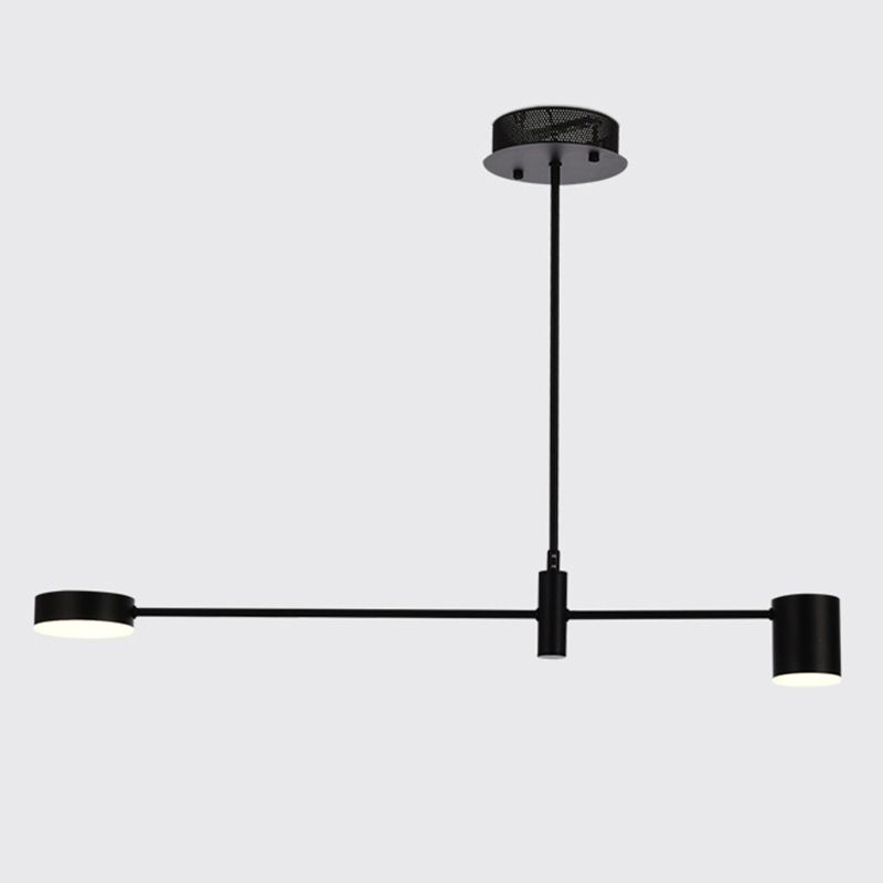 Black Sputnik Pendant Lighting Fixture Modern Style LED Metal Hanging Chandelier