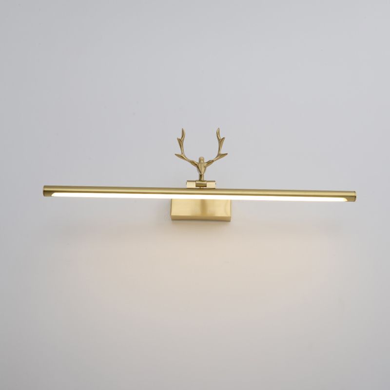 Mid-secolo stile di lusso a parete lineare a parete vanity luci in metallo illuminazione da vanità con corna