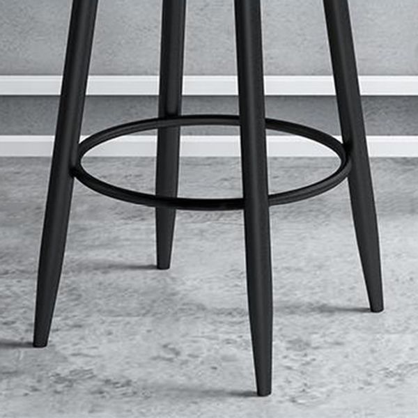 Contemporary Metal Barstool Fabric Upholstered Counter Stool in Matte Finish for Indoor