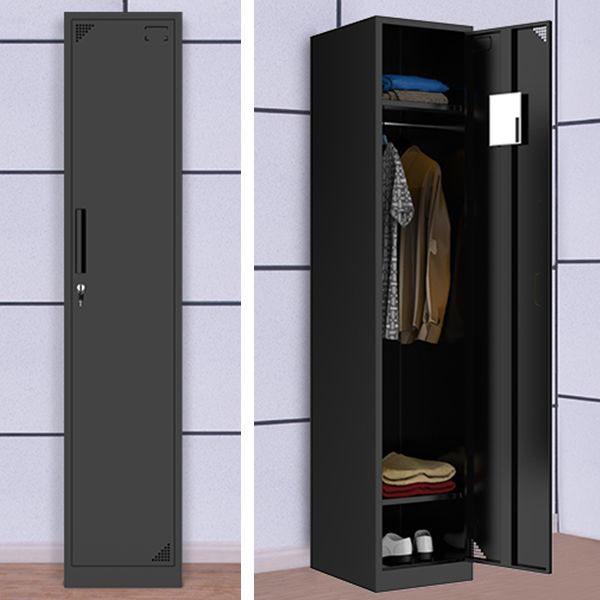 Black Steel Wardrobe Armoire Contemporary Hinged Wardrobe Cabinet
